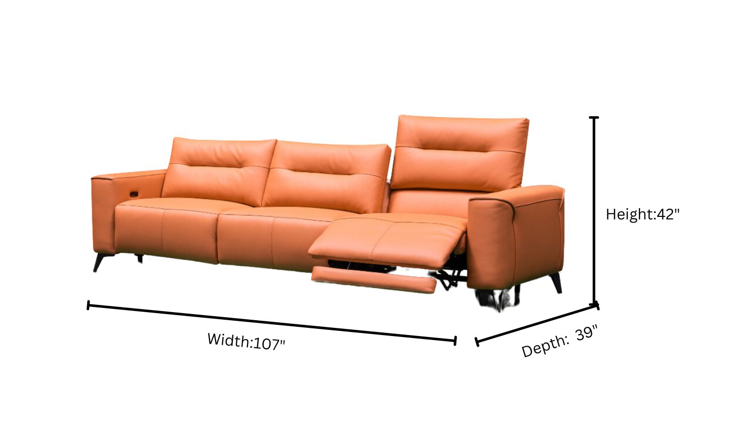 Klaussner Alessandro 3 Seater Leather Power Recliner Sofa