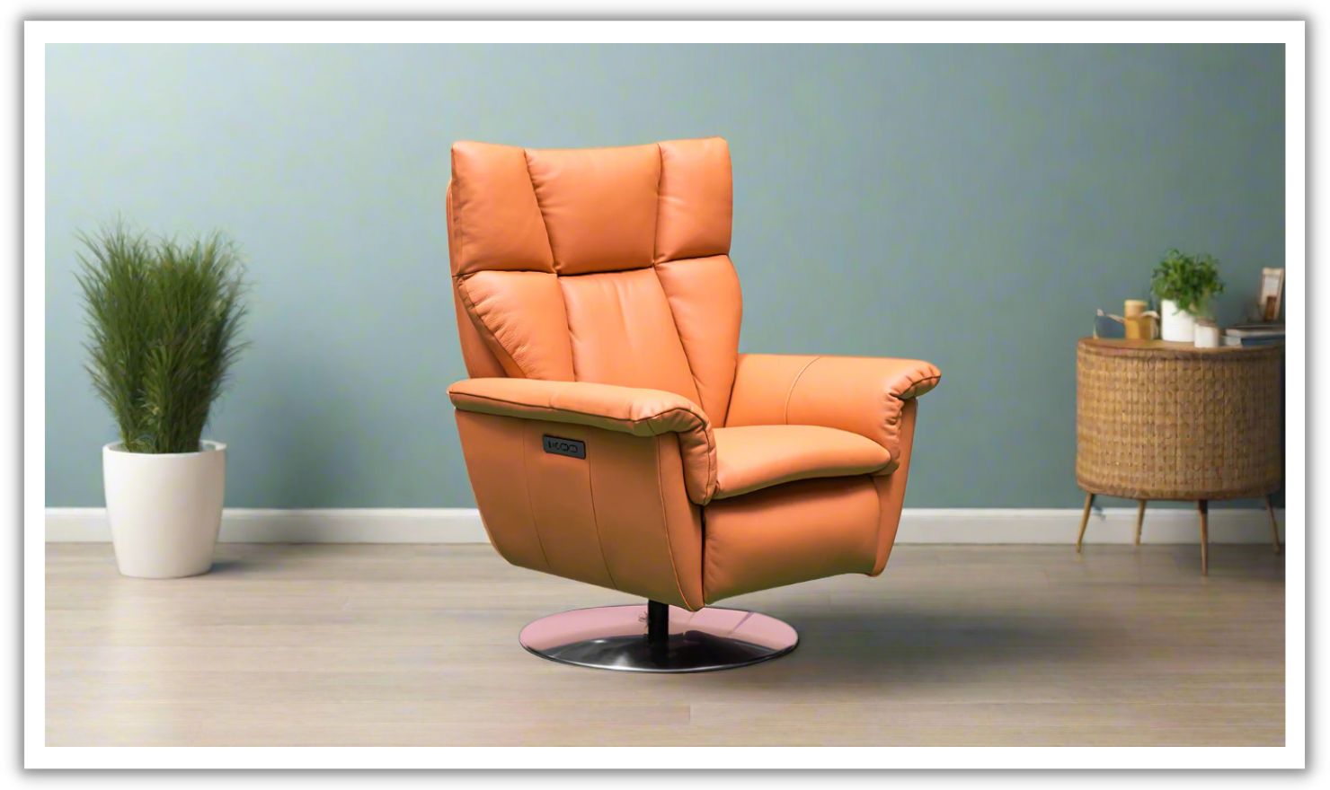Klaussner Alessandro Double Power Leather Swivel Chair