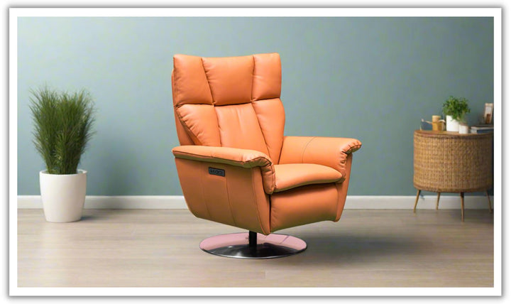 Klaussner Alessandro Double Power Leather Swivel Chair