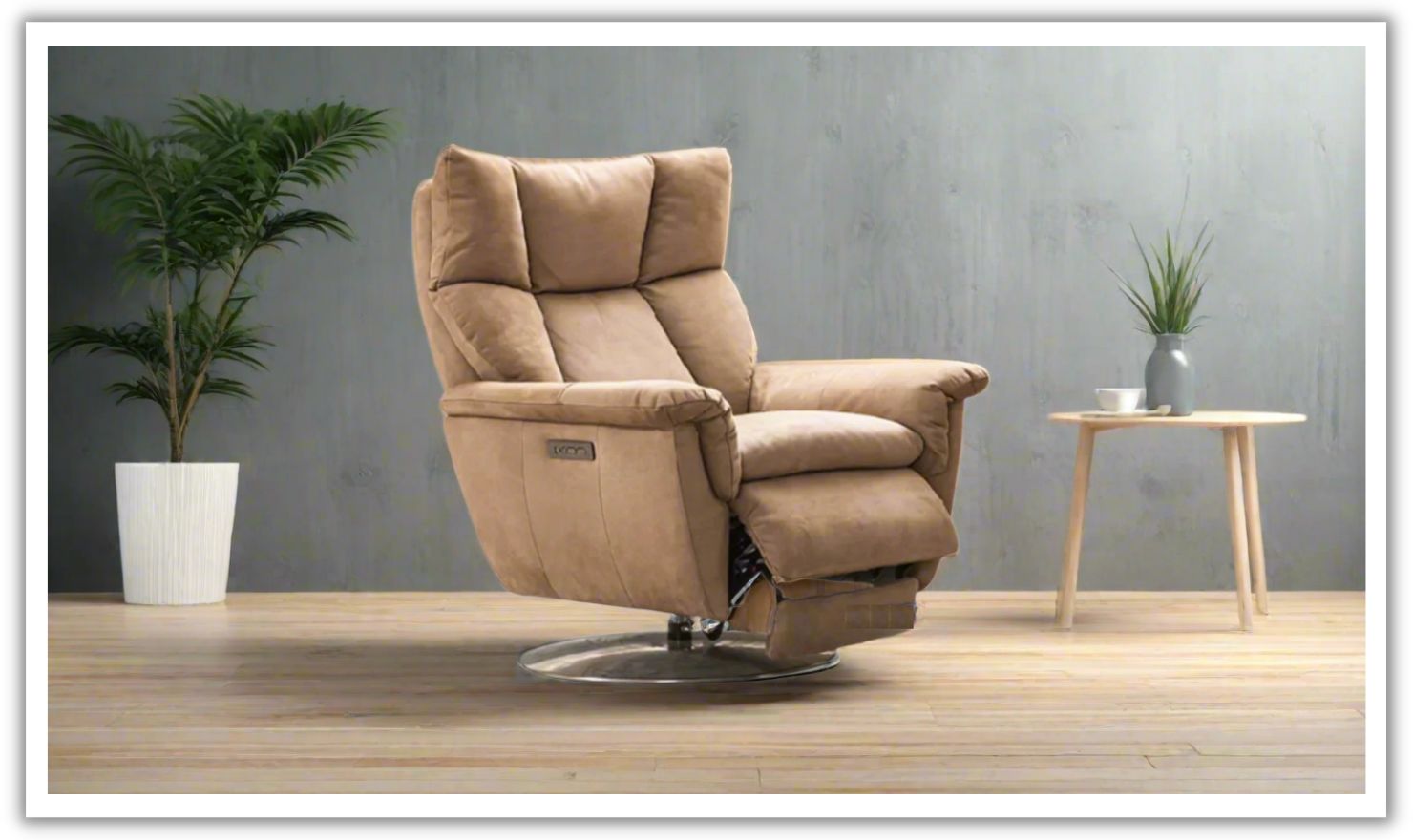 Klaussner Alessandro Double Power Leather Swivel Chair
