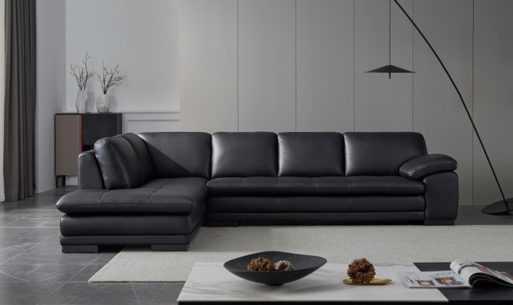 Gio Italia Block LHF Leather L-Shape Sectional Sofa