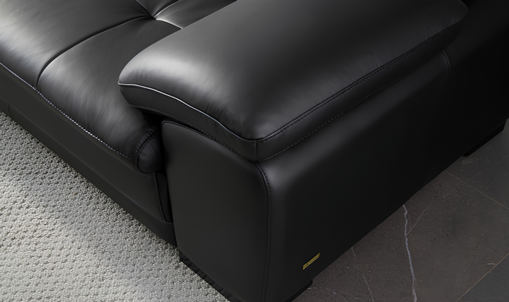 Gio Italia Block LHF Leather L-Shape Sectional Sofa