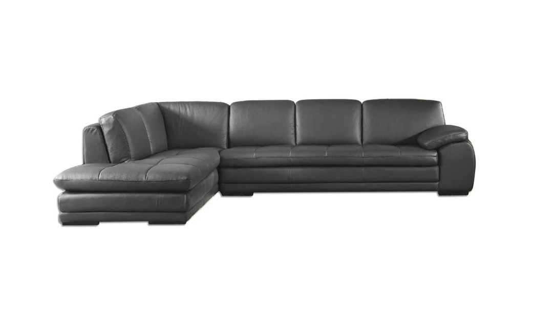 Gio Italia Block Leather L-Shaped Sectional Sofa