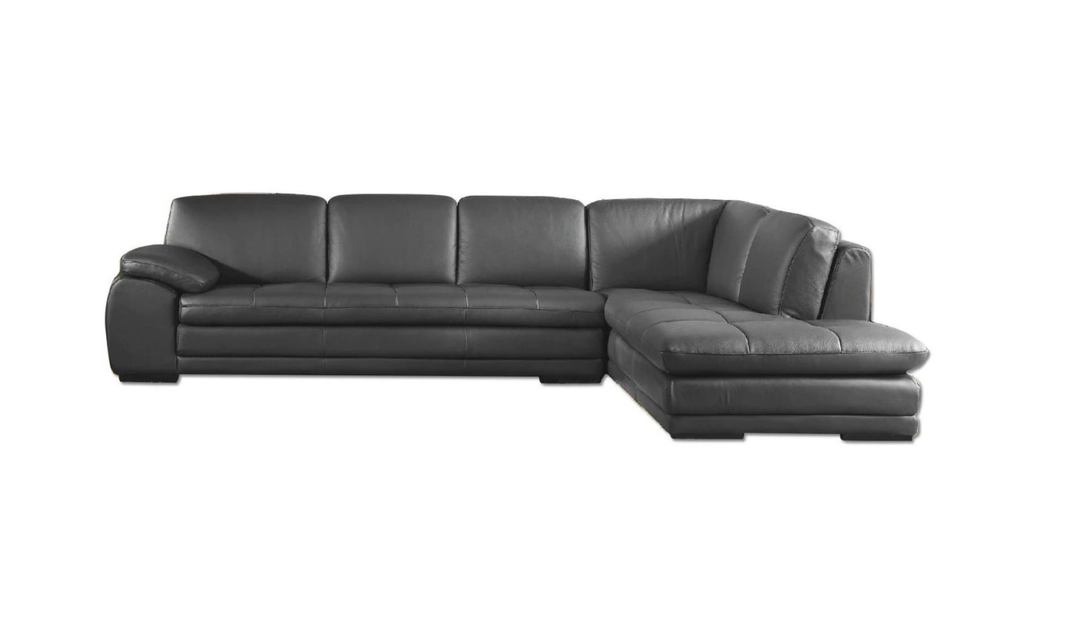 Gio Italia Block Leather L-Shaped Sectional Sofa