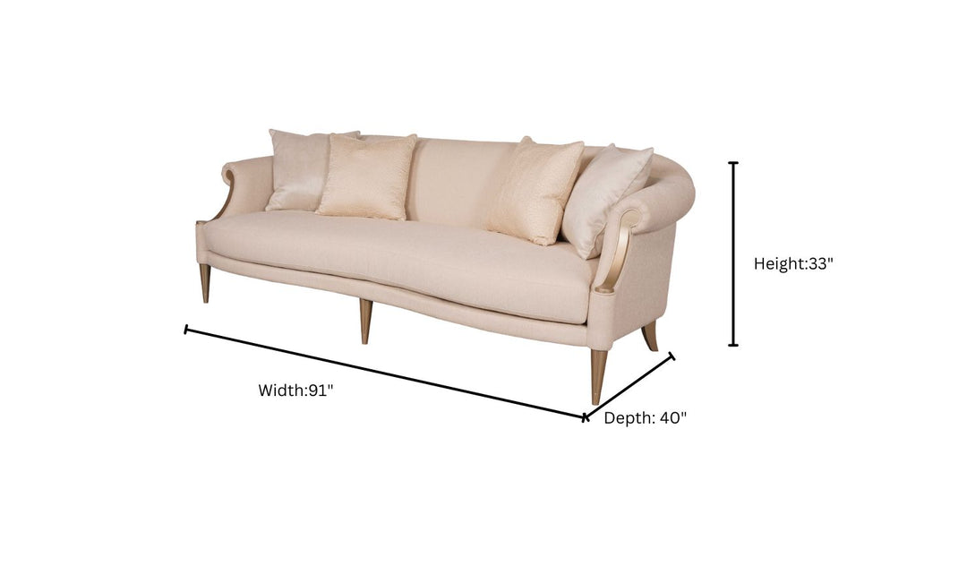 Gio Italia Clarkson 3-Seater Long Cushion Fabric Sofa in Beige