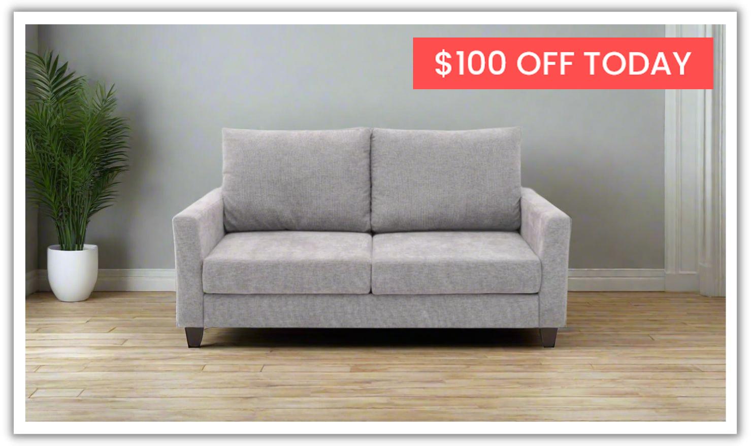 Gio Italia Cuddle Queen Fabric Sleeper Sofa With Nest Function