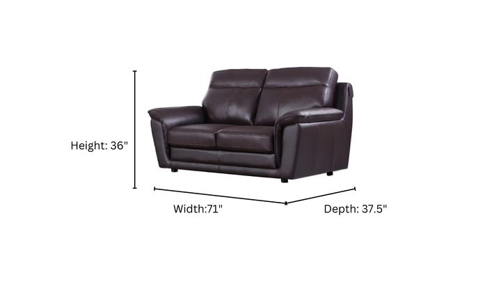 Gio Italia Eloise Traditional Tufted Leather Loveseat with HR Foam Cushions