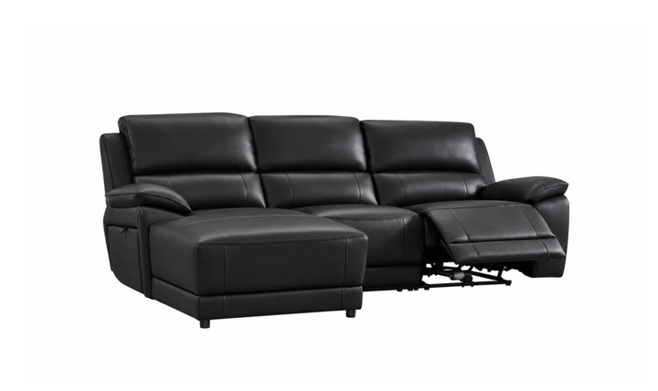 Gio Italia Hailey Leather Power Recliner Sectional Sofa with Chaise