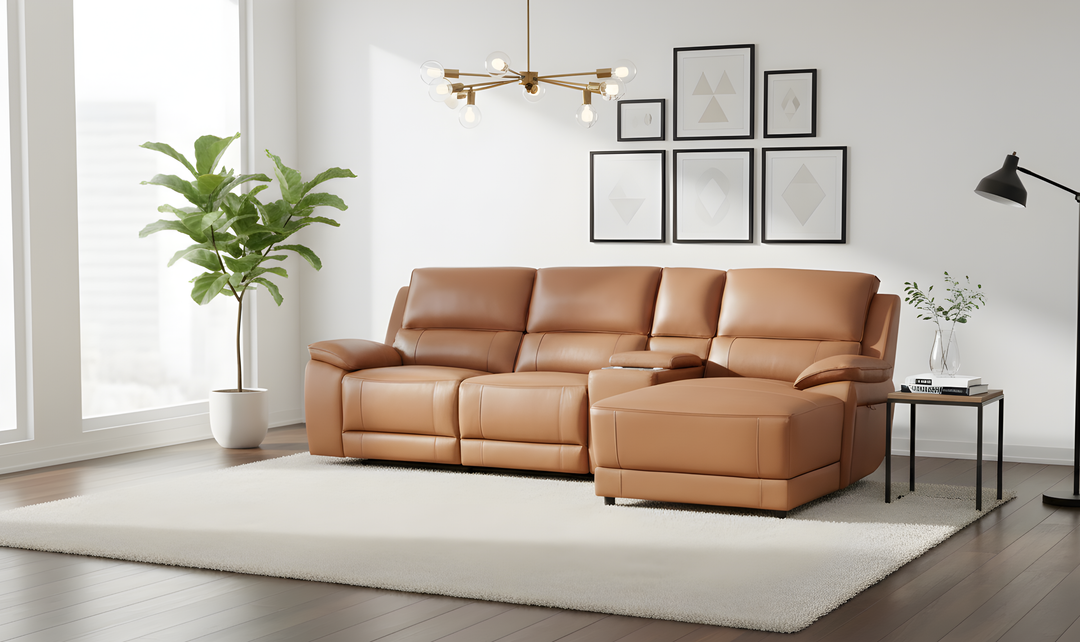 Gio Italia Hailey Adobe Leather Power Recliner Sofa in Gray-Jennifer furniture 