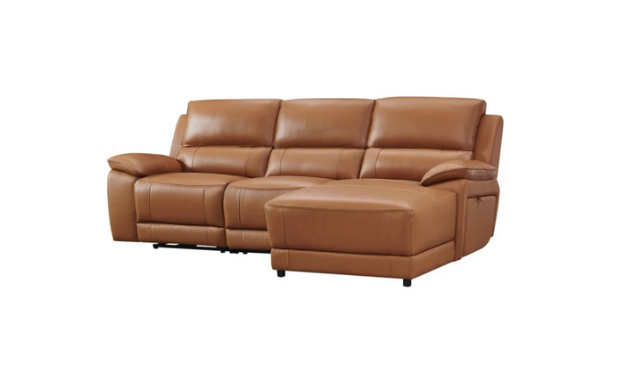 Gio Italia Hailey Leather Power Recliner Sectional Sofa with Chaise