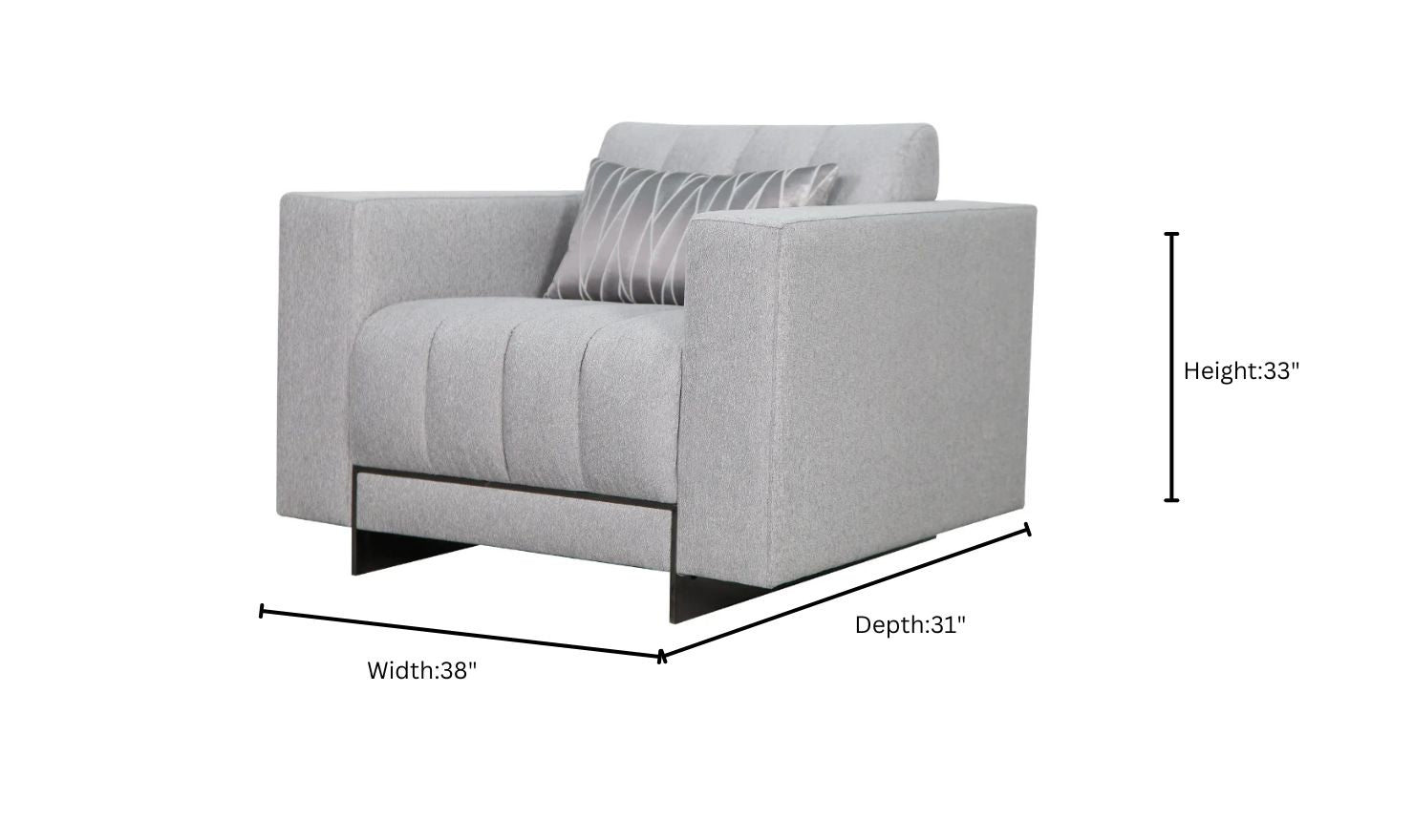 Klaussner Talento 2 Pieces Living Room Set in Light Gray (Sofa + Chair)