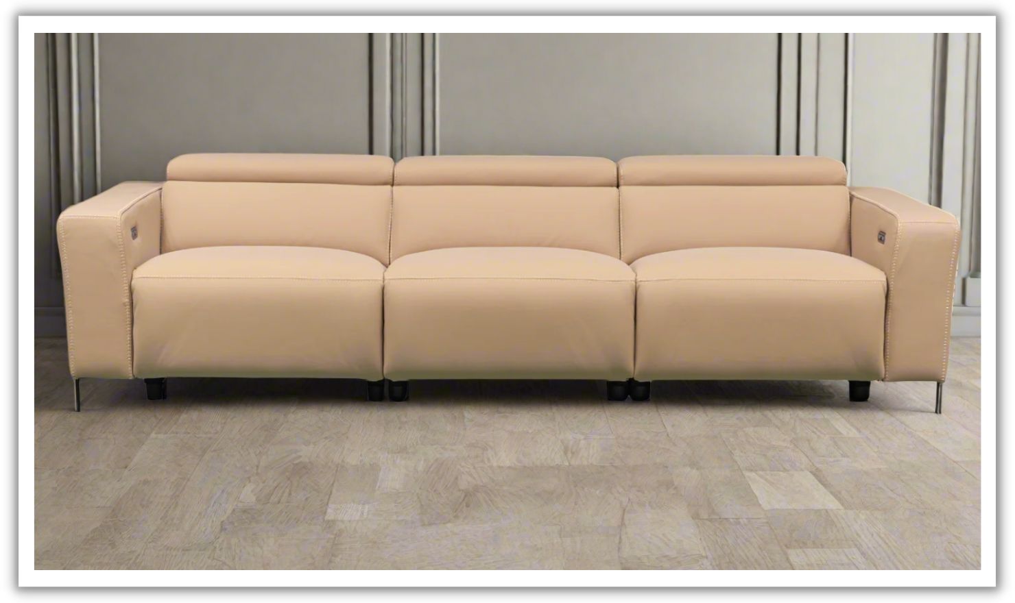 Gio Italia Luca 3-Seater Leather Power Reclining Sofa in Camel