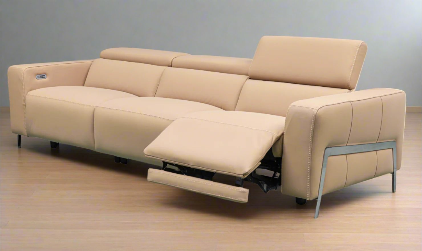 Gio Italia Luca 3-Seater Leather Power Reclining Sofa in Camel