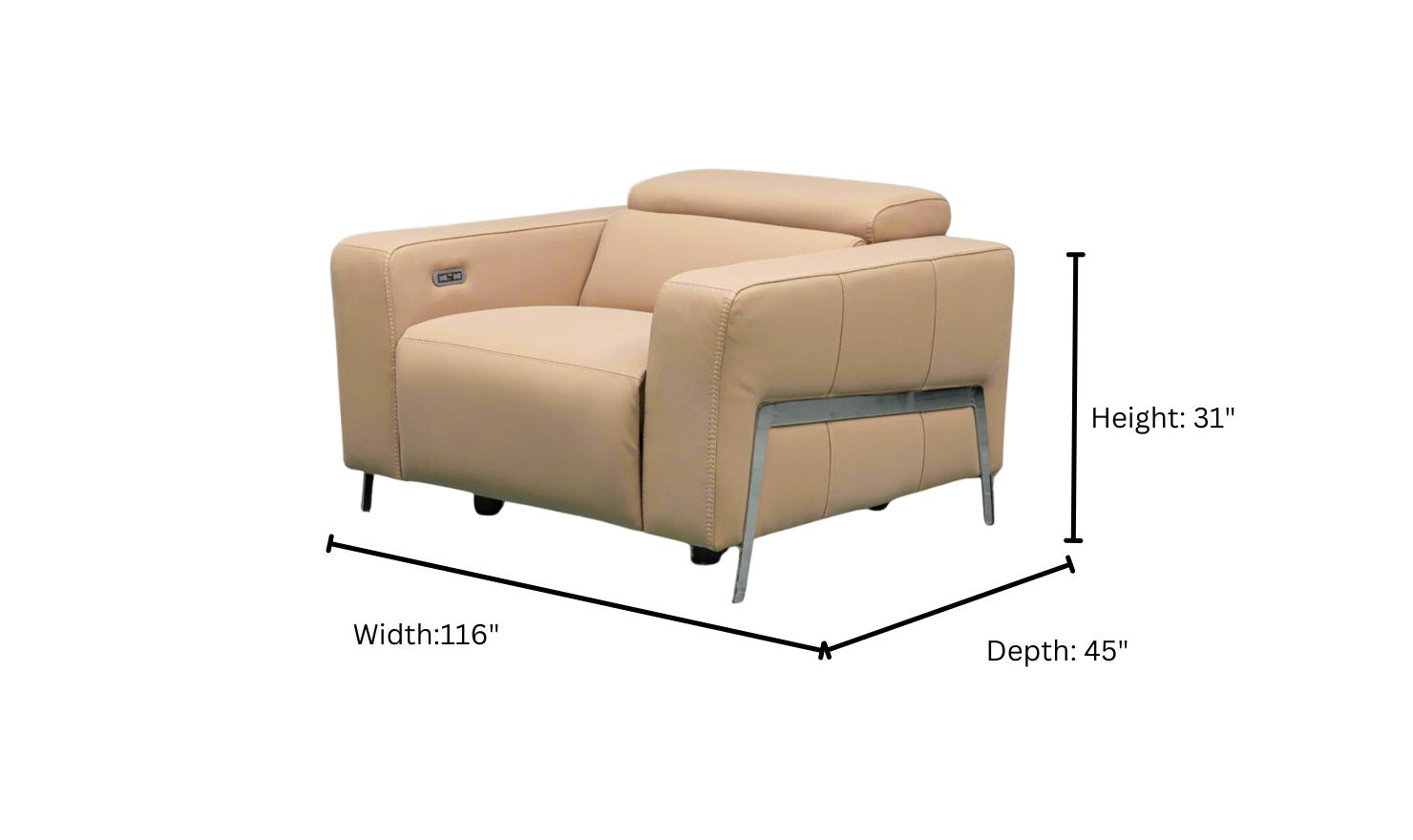 Klaussner Luca Brown Power Reclining Chair With Power Headrest & Footrest