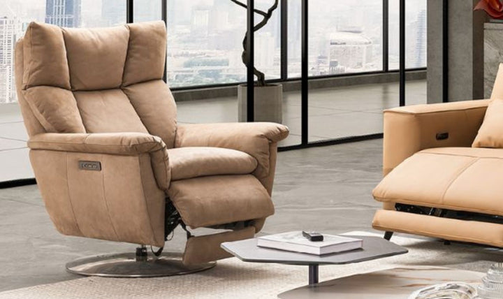 Klaussner Alessandro Double Power Leather Swivel Chair