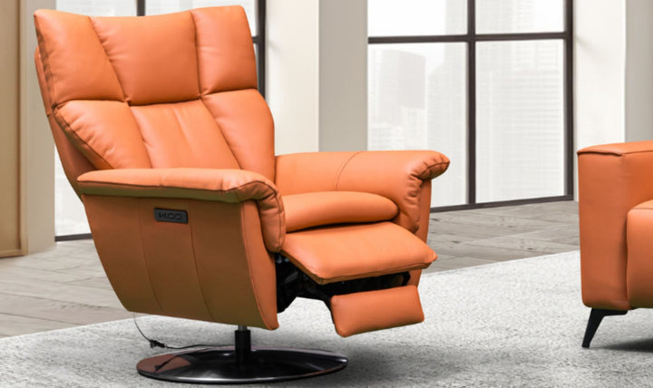 Klaussner Alessandro Double Power Leather Swivel Chair