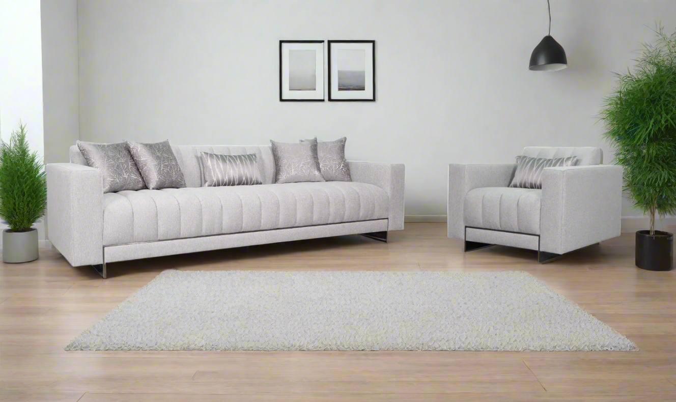 Klaussner Talento 2 Pieces Living Room Set in Light Gray (Sofa + Chair)