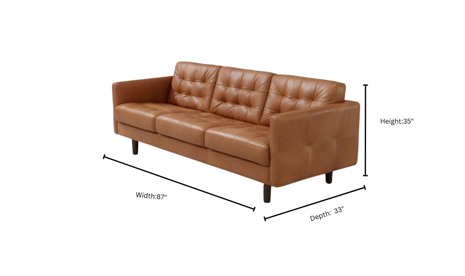 Buy Gio Italia Venere 3- Seater Classic Tufted Leather Sofa Online
