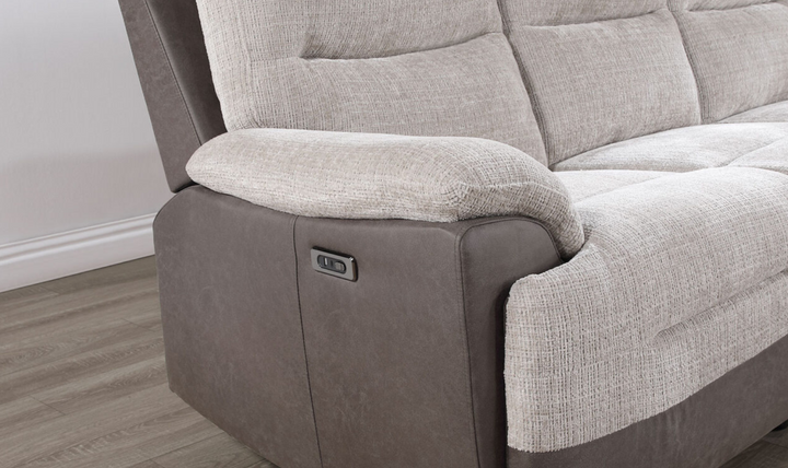 Global Furniture Beige 4-Seater Fabric L-Shape Sectional Sleeper Sofa With USB Ports-jennifer furniture
