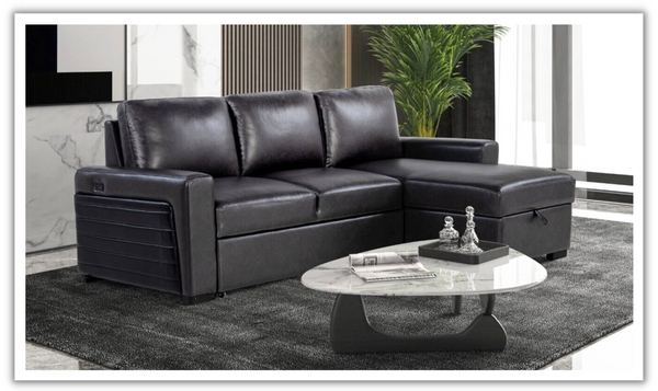 Global Furniture Blanche Charcoal 3-Seater Fabric Sofa Bed With
