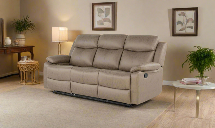 Global Furniture Cordell 3-Seater Dark Brown Fabric Recliner Sofa