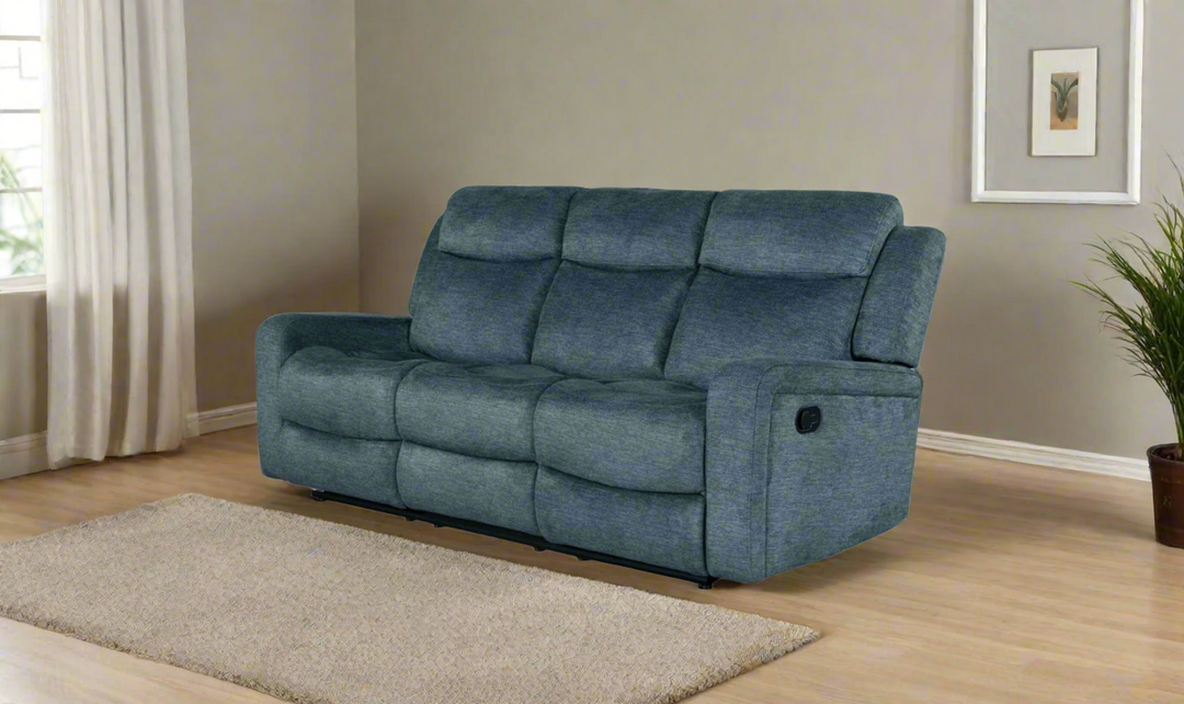 Global Furniture Cordell 3-Seater Dark Gray Fabric Recliner Sofa