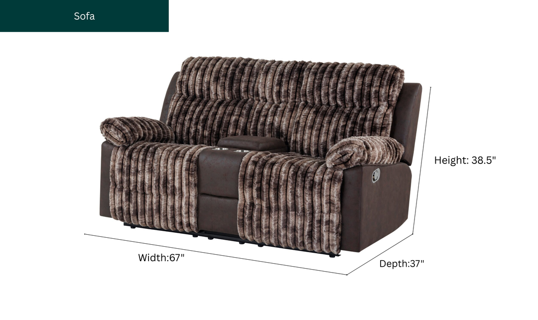 Global Furniture Sagewood Brown Recliner Living Room Set