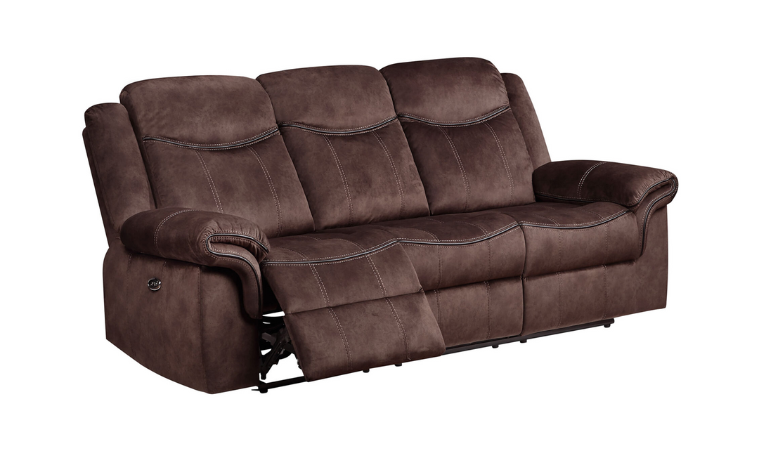 Global Furniture Domino 3-Seater Coffee Fabric Recliner Sofa