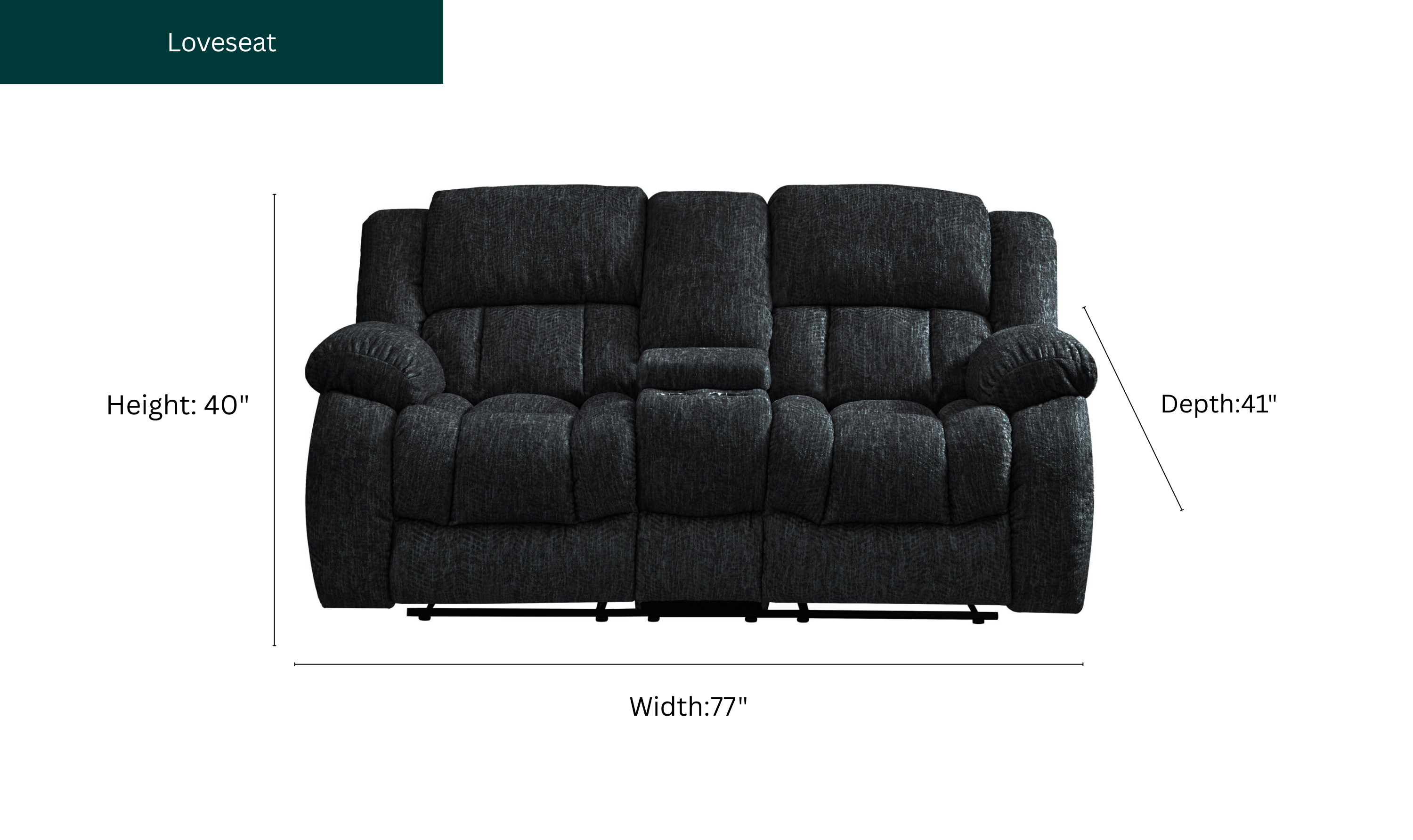 Global Furniture Ebony Recliner Fabric Living Room Set