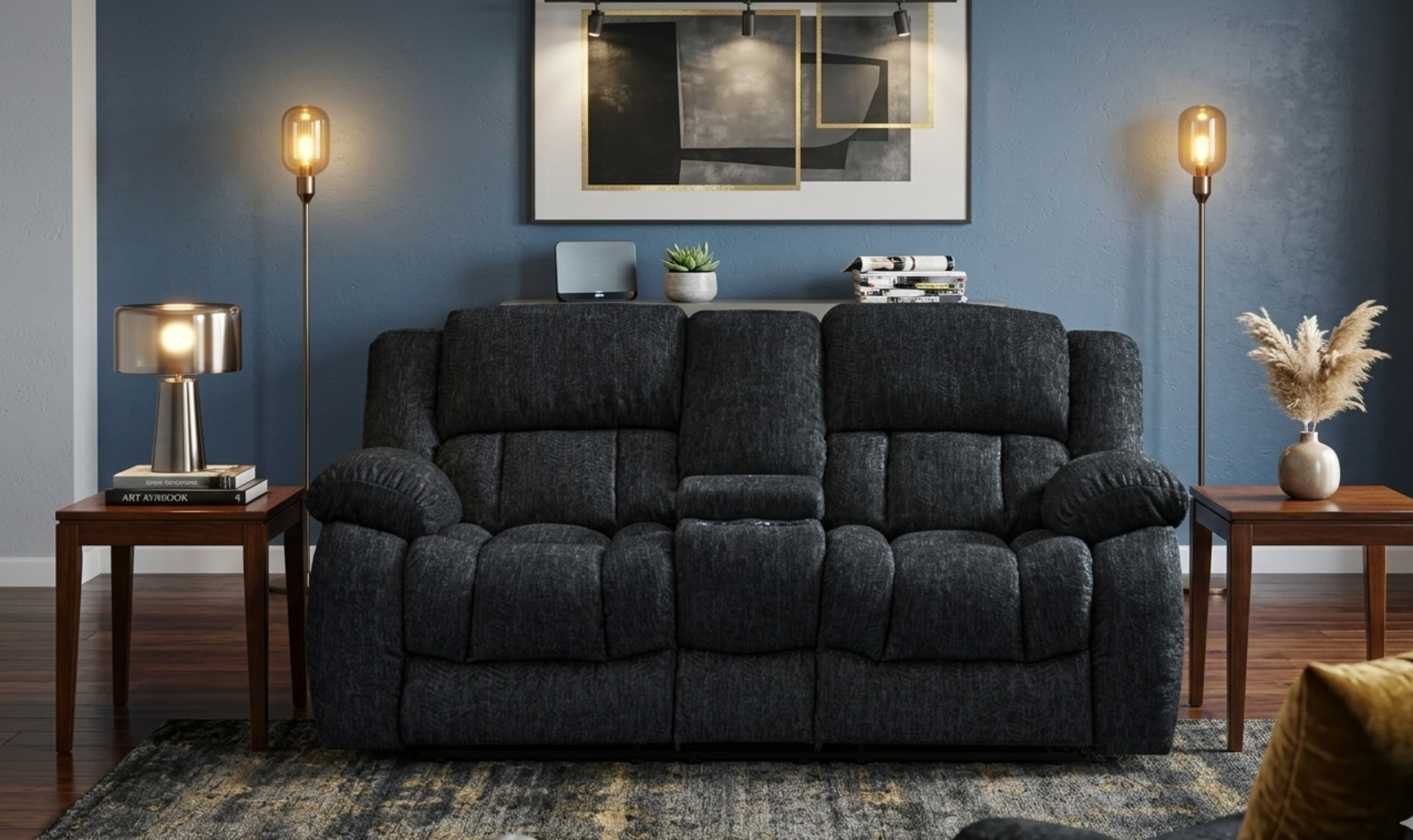 Global Furniture Ebony Recliner Fabric Living Room Set