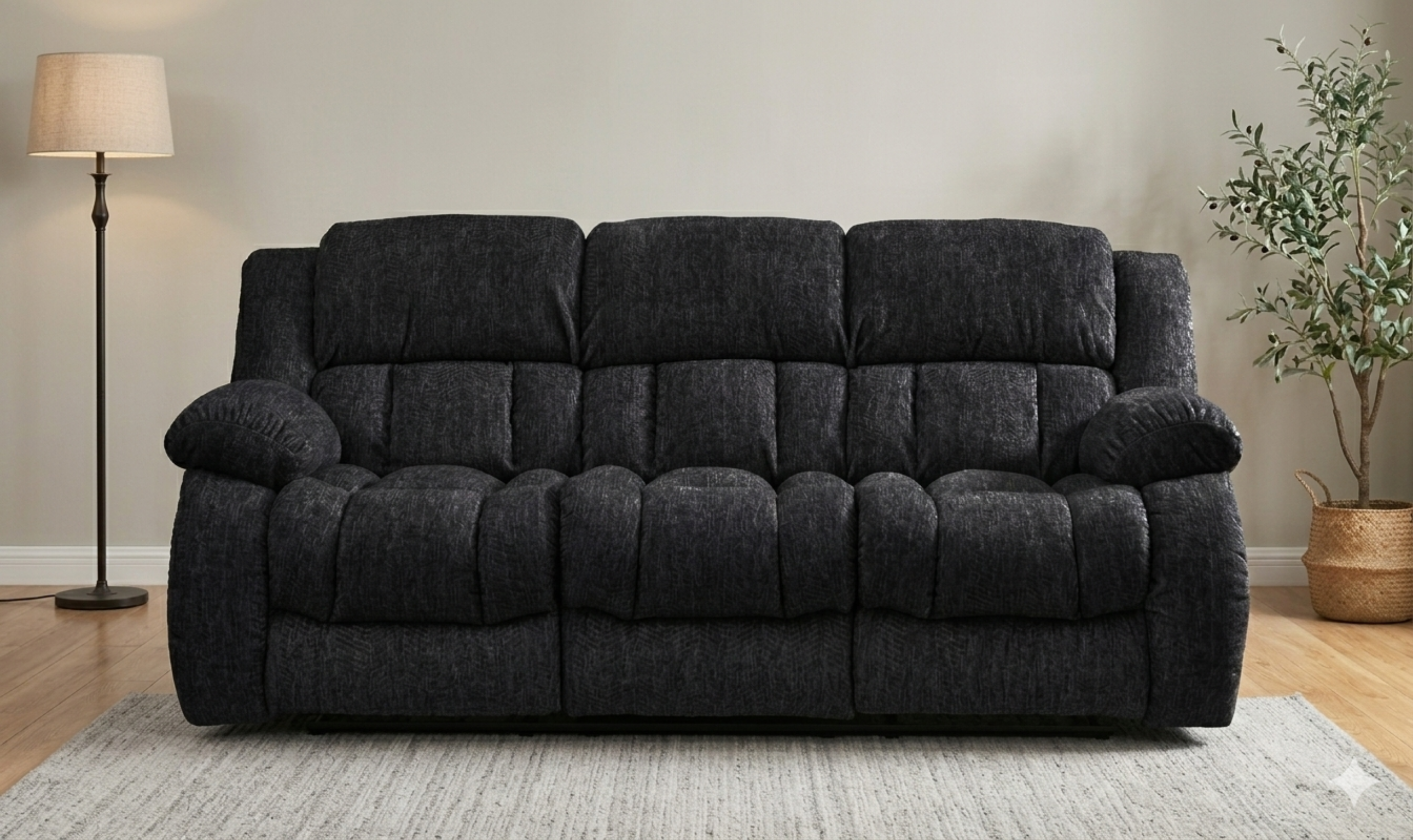 Global Furniture Ebony Recliner Fabric Living Room Set