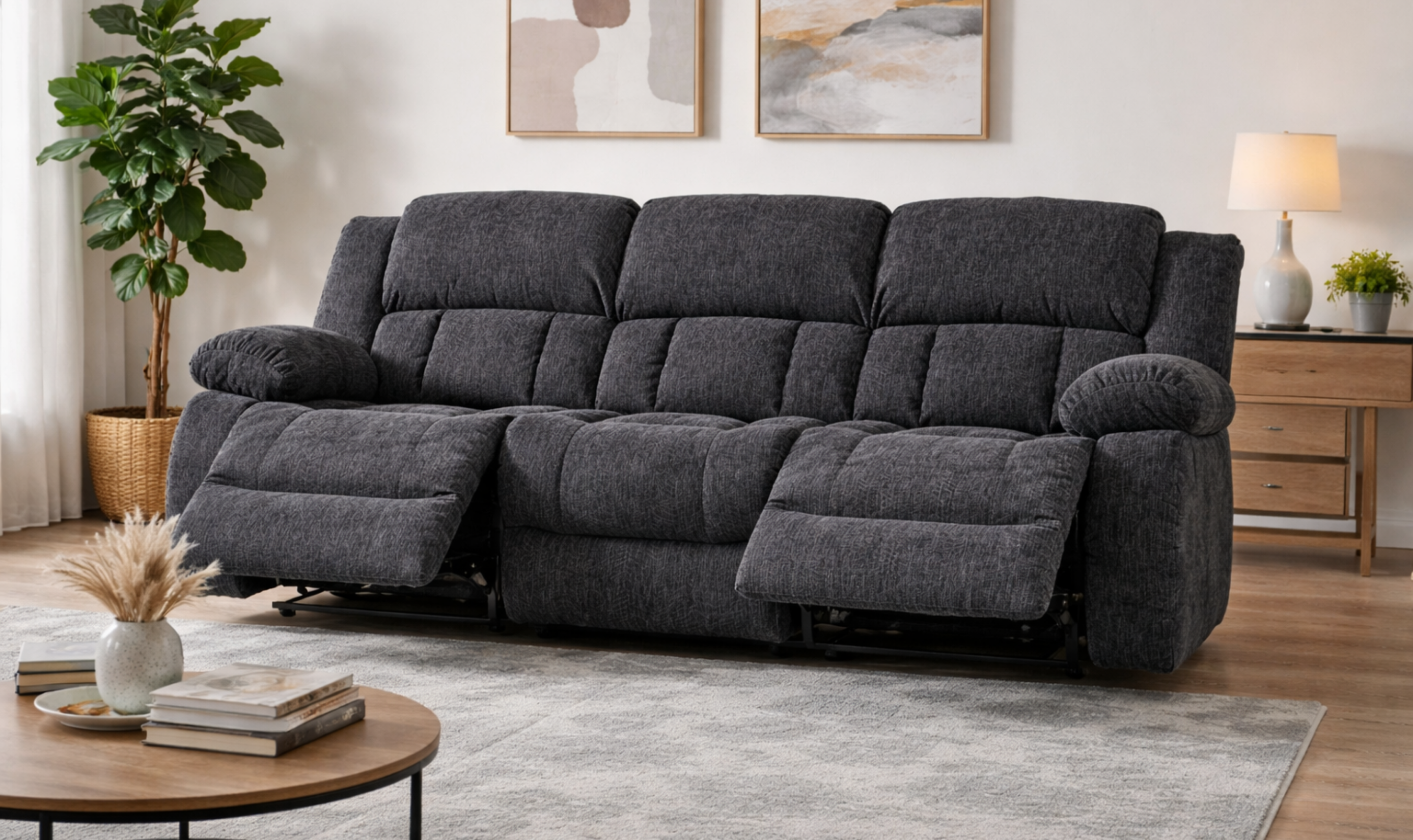 Global Furniture Ebony Recliner Fabric Living Room Set