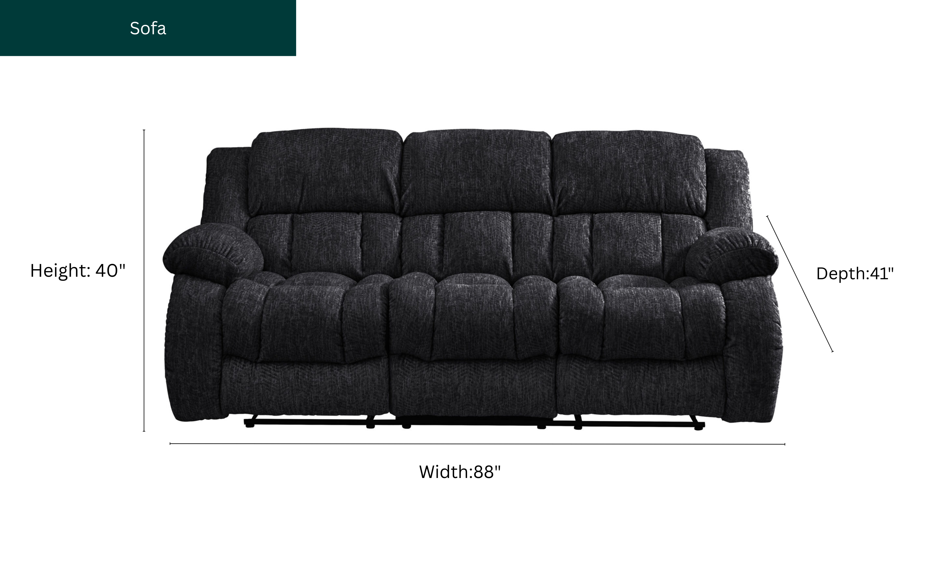 Global Furniture Ebony Recliner Fabric Living Room Set