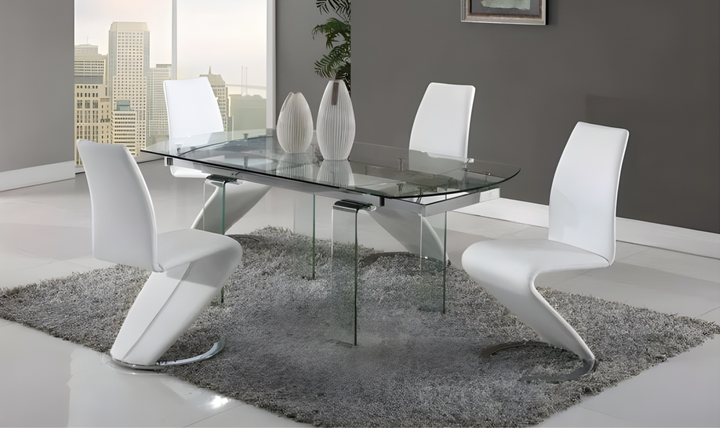 Global Furniture Giacinta 4-Seater Contemporary Glass Dining Room Set-jennifer furniture