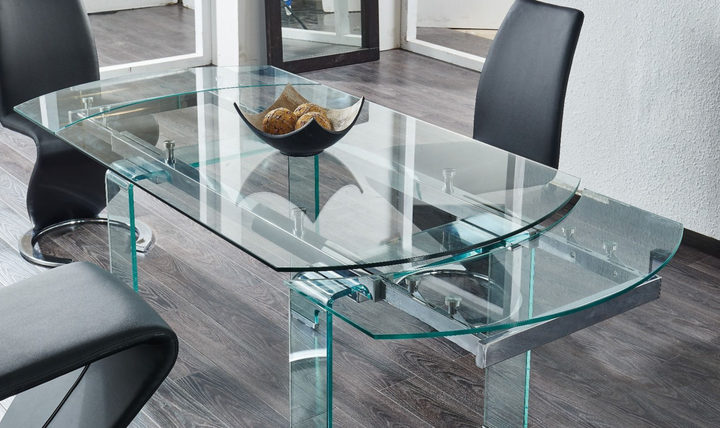 Global Furniture Giacinta 4-Seater Contemporary Glass Dining Room Set-jennifer furniture