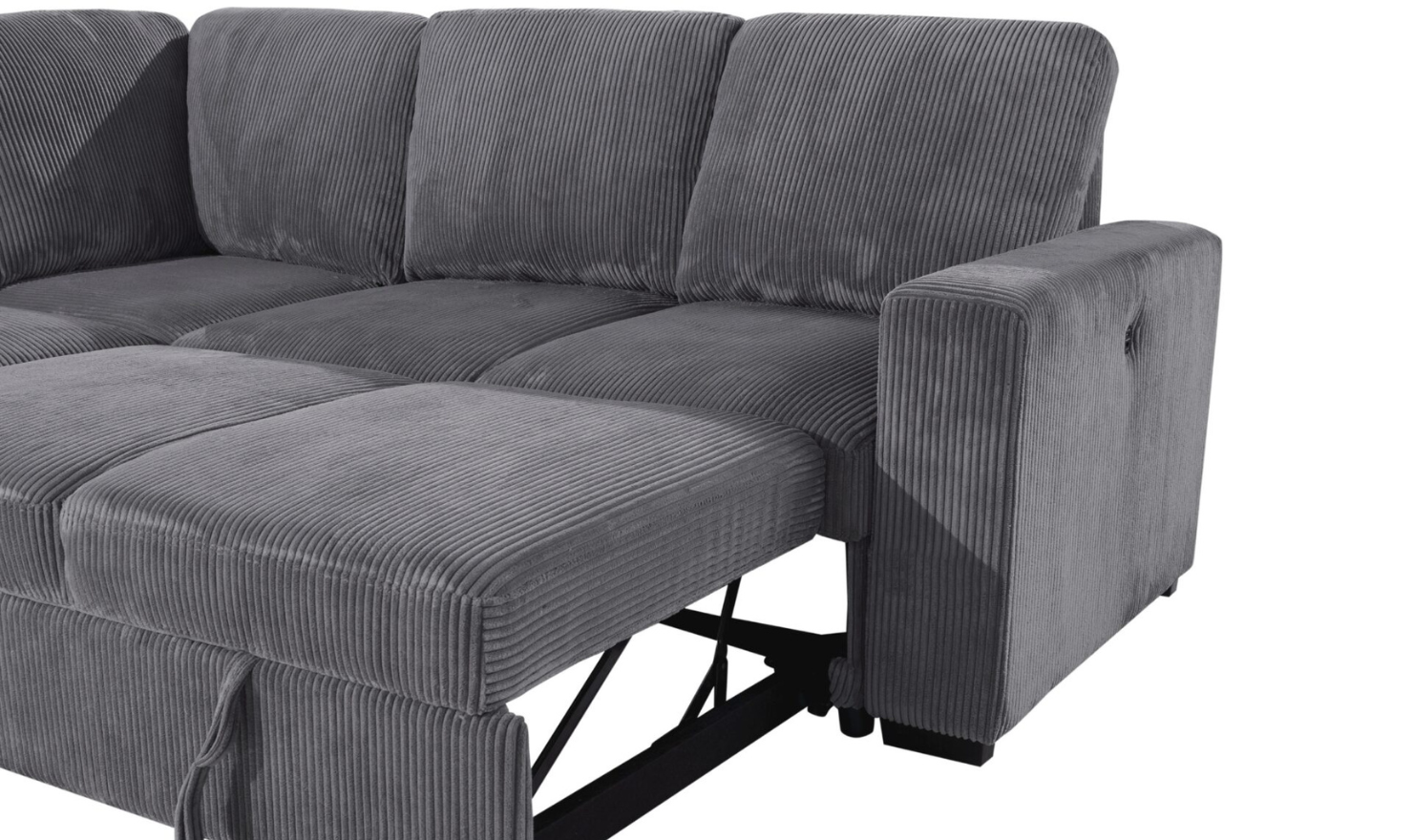 Global Furniture Gray Fabric 4-Seater Sectional Sofa