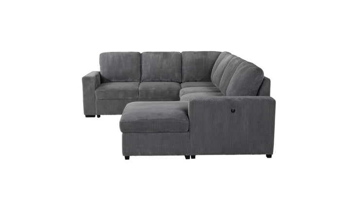 Global Furniture Gray Sectional Pull-Out Sofa Bed
