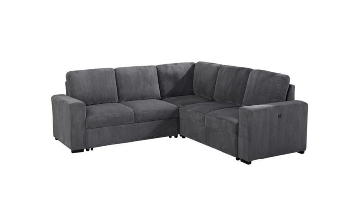 Global Furniture Gray Sectional Pull-Out Sofa Bed