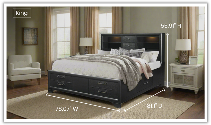 Global Furniture Jordyn Platform Bed with Storage (King, Queen, and Full)