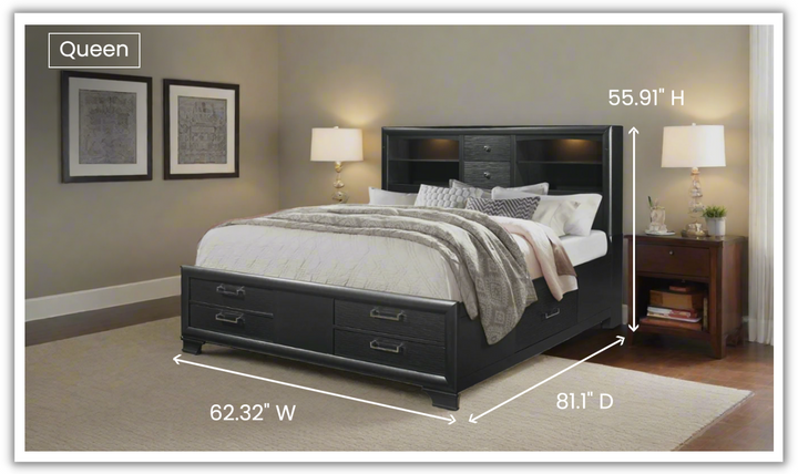 Global Furniture Jordyn Platform Bed with Storage (King, Queen, and Full)