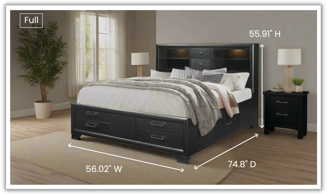Global Furniture Jordyn Platform Bed with Storage (King, Queen, and Full)