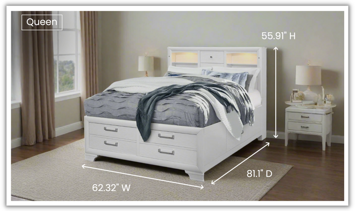 Global Furniture Jordyn Platform Bed with Storage (King, Queen, and Full)