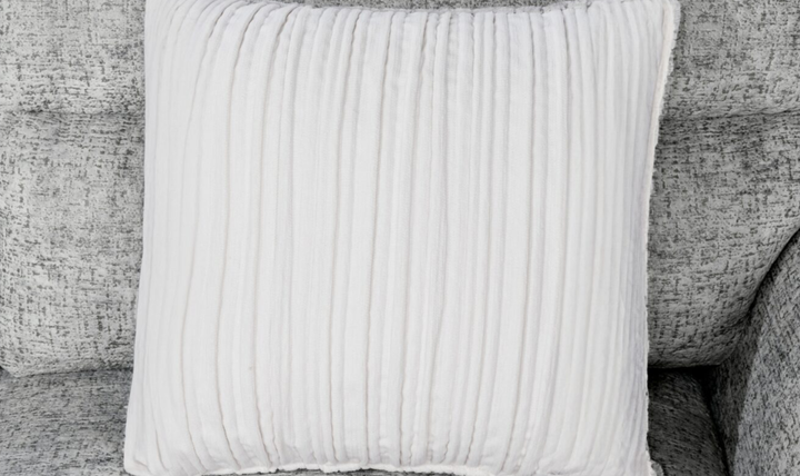 Global Furniture Nickel L-Shape Fabric Sleeper Sectional Sofa With 3 Pillows And Ottoman-Jennifer Furniture