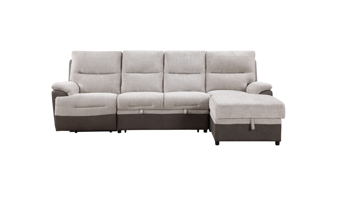 Global Furniture Slate Living Pull-Out Sectional Sofa-Jennifer Furniture