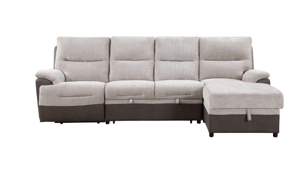 Global Furniture Slate Living Pull-Out Sectional Sofa-Jennifer Furniture