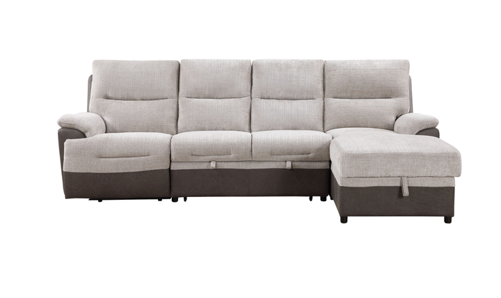 Global Furniture Slate Living Pull-Out Sectional Sofa-Jennifer Furniture