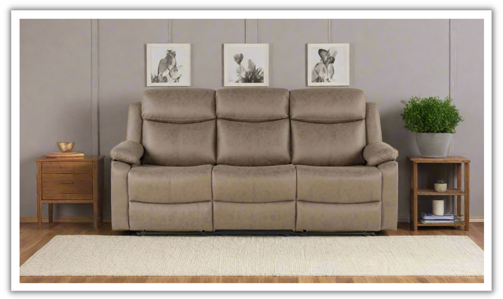 Global Furniture Cordell 3-Seater Dark Brown Fabric Recliner Sofa