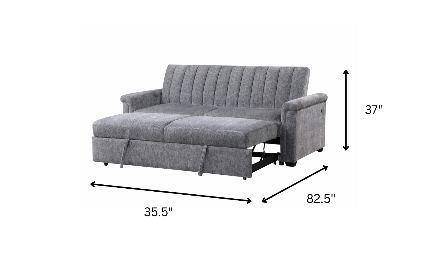 Global Furniture Dark Gray 2-Seater Fabric Sleeper Sofa