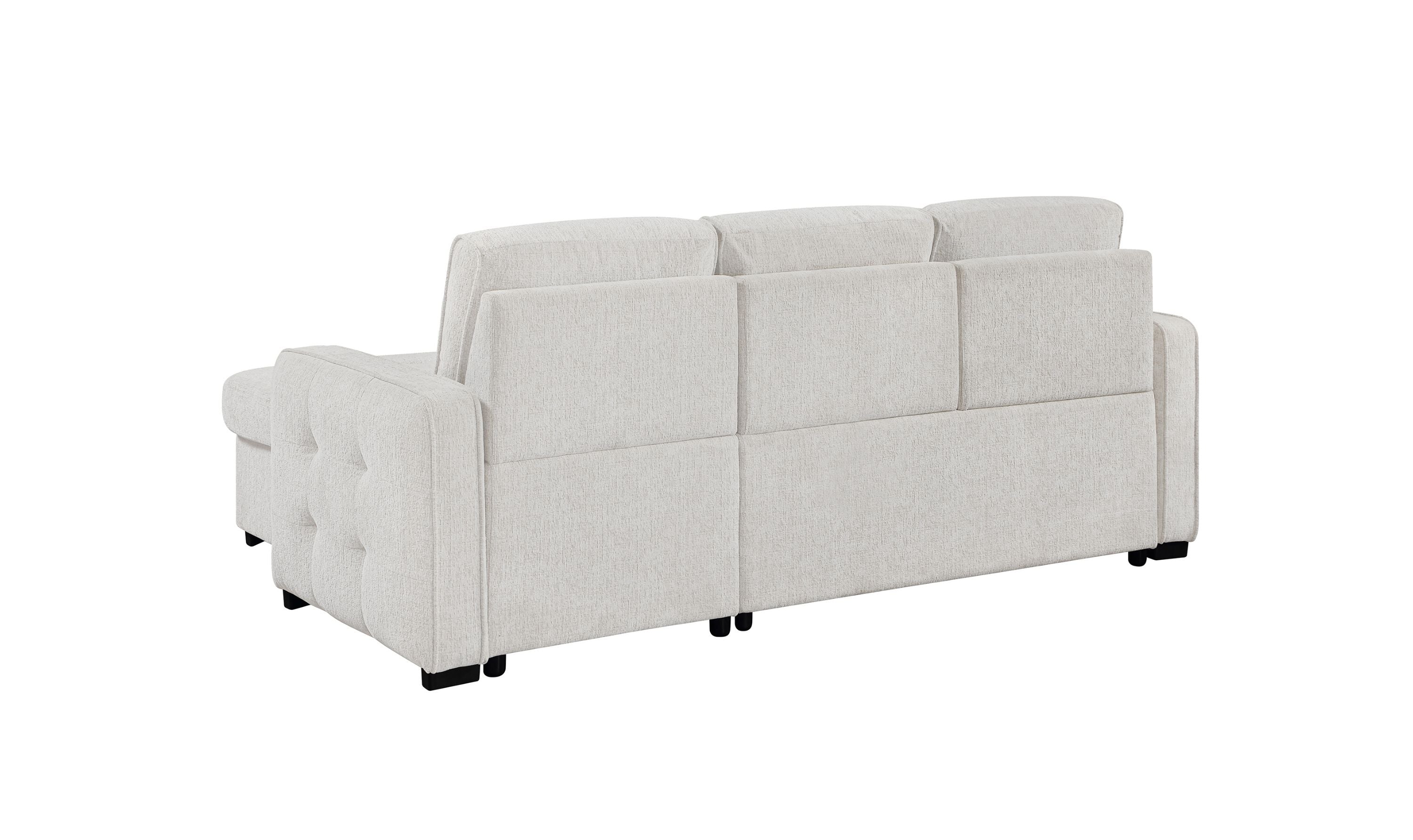 Global Furniture Haven Queen Reversible Pull-Out Sofa Bed with Storage Chaise