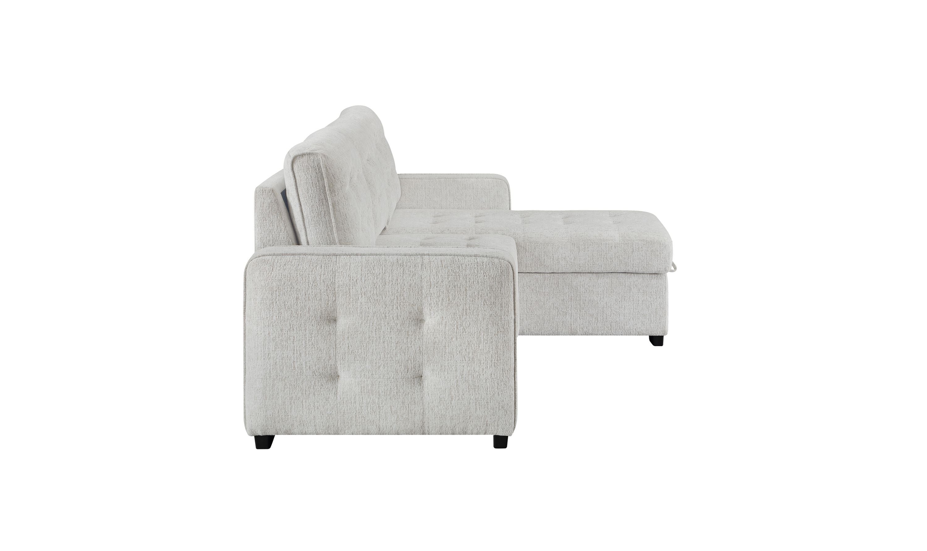 Global Furniture Haven Queen Reversible Pull-Out Sofa Bed with Storage Chaise